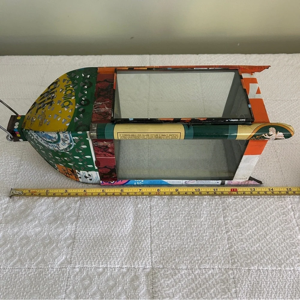 Urban Outfitters Y2K Colorful Upcycled Metal Lantern • Pierced Tin •